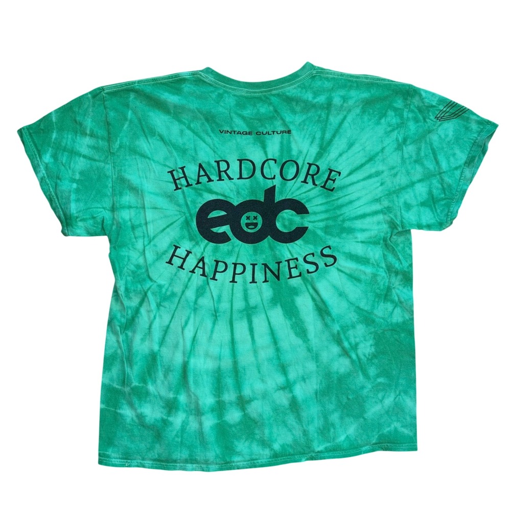 Insomniac EDC Vintage Culture House Music Green Tie Dye Graphic Tee Shirt XL